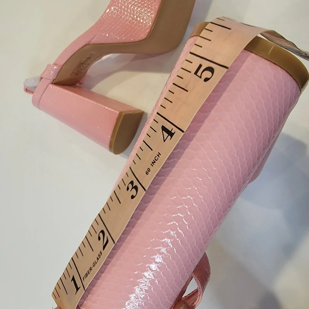 Simmi London Platform Square Toe Heeled Sandal Size 10 Wide Fit New! Pink